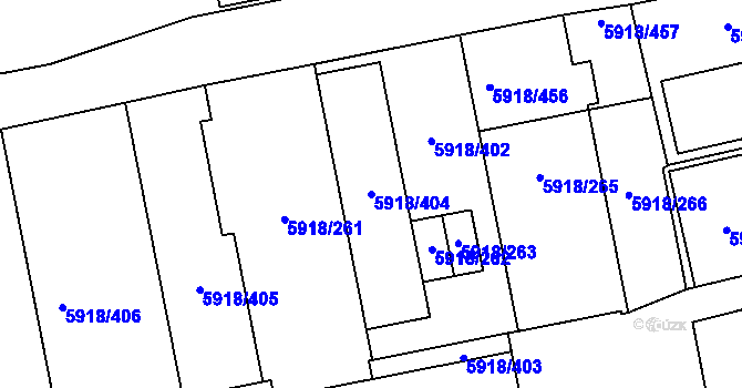 Parcela st. 5918/404 v KÚ Kladno, Katastrální mapa