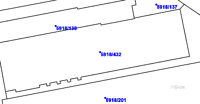 Parcela st. 5918/432 v KÚ Kladno, Katastrální mapa