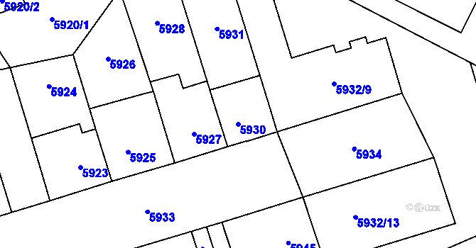 Parcela st. 5930 v KÚ Kladno, Katastrální mapa
