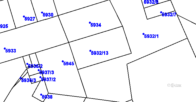 Parcela st. 5932/5 v KÚ Kladno, Katastrální mapa