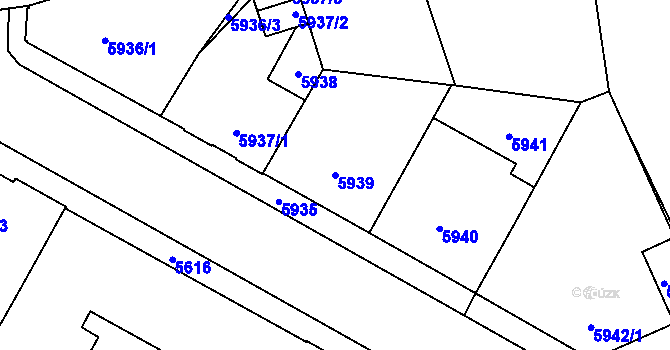 Parcela st. 5939 v KÚ Kladno, Katastrální mapa