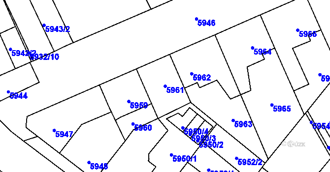 Parcela st. 5961 v KÚ Kladno, Katastrální mapa