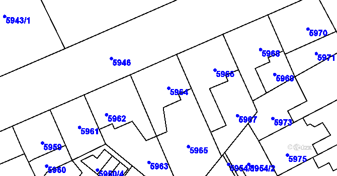 Parcela st. 5964 v KÚ Kladno, Katastrální mapa