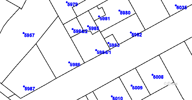 Parcela st. 5984/1 v KÚ Kladno, Katastrální mapa