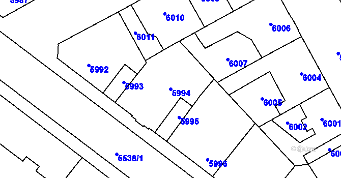 Parcela st. 5994 v KÚ Kladno, Katastrální mapa