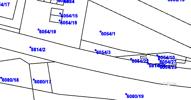 Parcela st. 6054/3 v KÚ Kladno, Katastrální mapa
