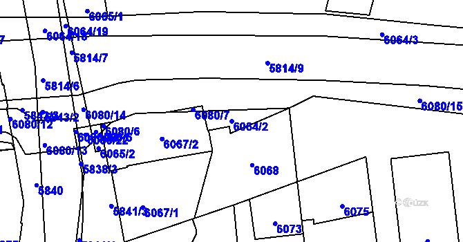 Parcela st. 6064/2 v KÚ Kladno, Katastrální mapa