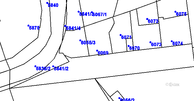Parcela st. 6069 v KÚ Kladno, Katastrální mapa