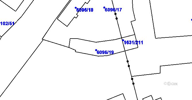 Parcela st. 6096/19 v KÚ Kladno, Katastrální mapa