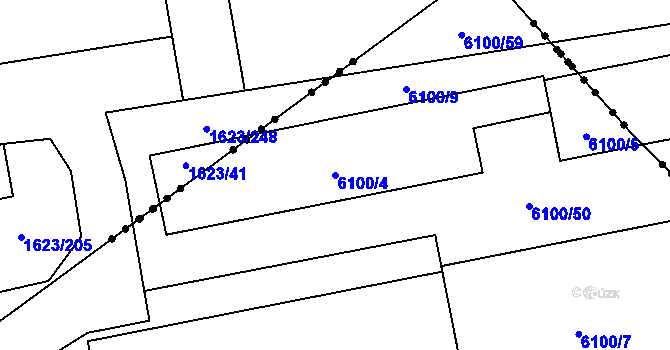 Parcela st. 6100/4 v KÚ Kladno, Katastrální mapa