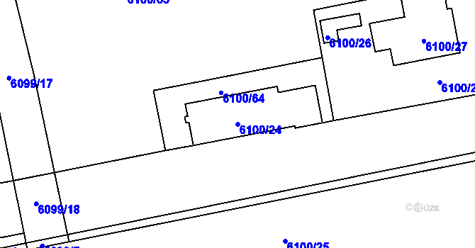 Parcela st. 6100/24 v KÚ Kladno, Katastrální mapa