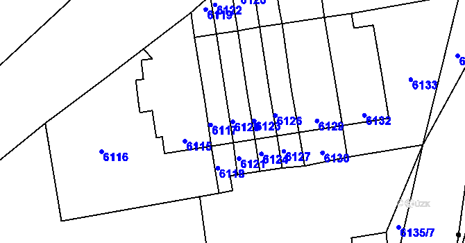 Parcela st. 6120 v KÚ Kladno, Katastrální mapa