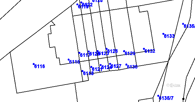 Parcela st. 6123 v KÚ Kladno, Katastrální mapa
