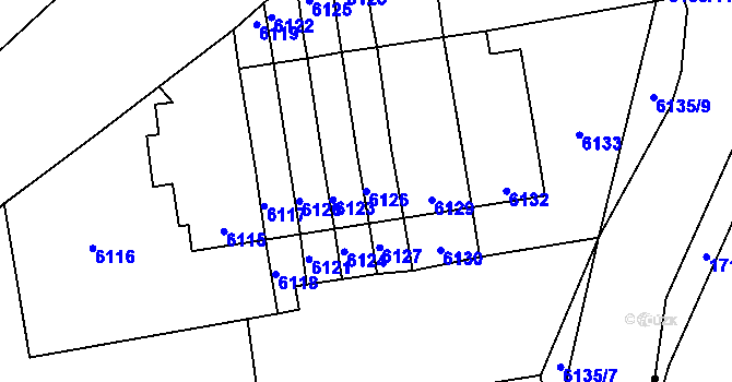 Parcela st. 6126 v KÚ Kladno, Katastrální mapa