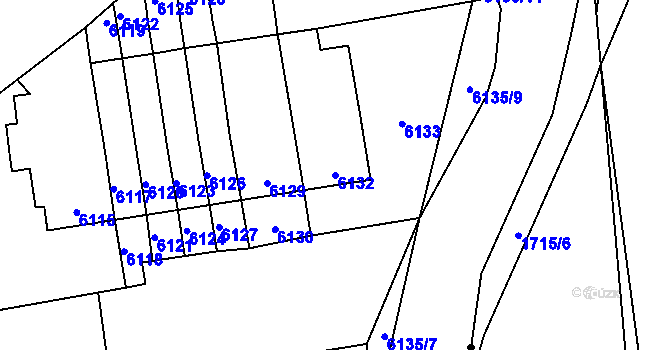 Parcela st. 6132 v KÚ Kladno, Katastrální mapa