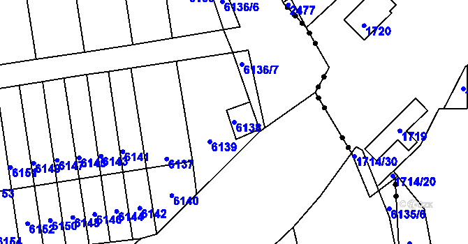 Parcela st. 6138 v KÚ Kladno, Katastrální mapa