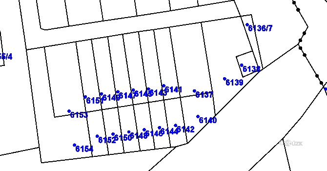 Parcela st. 6141 v KÚ Kladno, Katastrální mapa