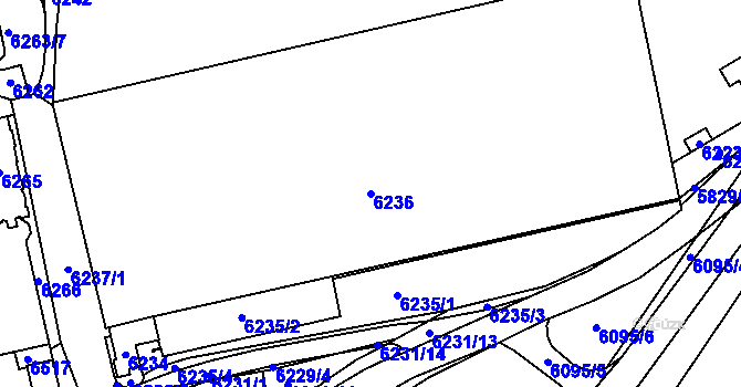 Parcela st. 6236 v KÚ Kladno, Katastrální mapa