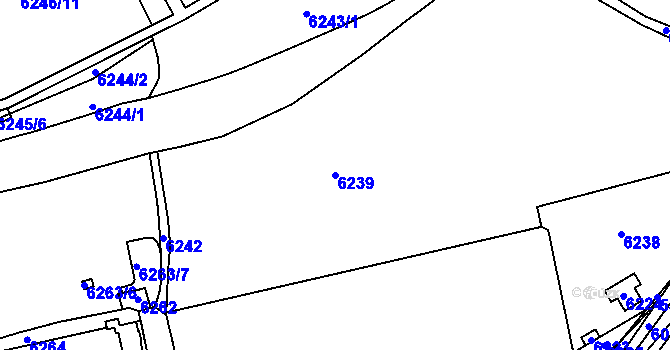 Parcela st. 6239 v KÚ Kladno, Katastrální mapa