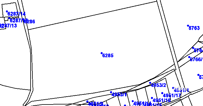Parcela st. 6285 v KÚ Kladno, Katastrální mapa