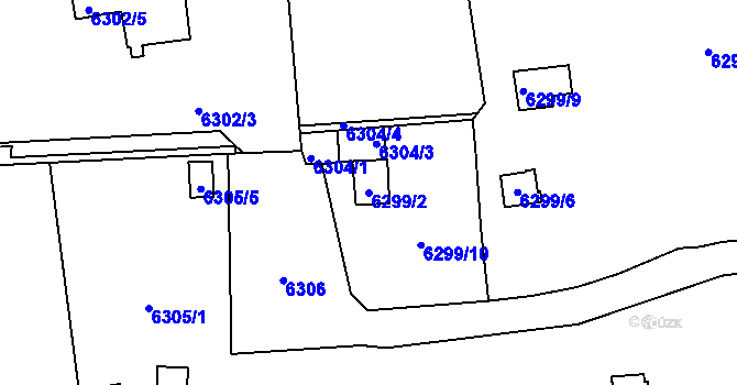 Parcela st. 6299/2 v KÚ Kladno, Katastrální mapa