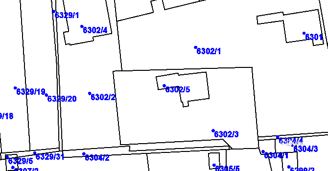 Parcela st. 6302/5 v KÚ Kladno, Katastrální mapa
