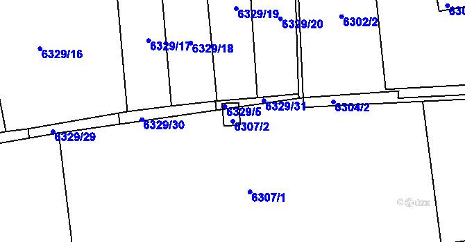 Parcela st. 6307/2 v KÚ Kladno, Katastrální mapa