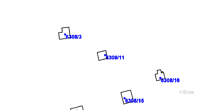 Parcela st. 6308/11 v KÚ Kladno, Katastrální mapa