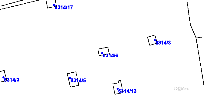 Parcela st. 6314/6 v KÚ Kladno, Katastrální mapa