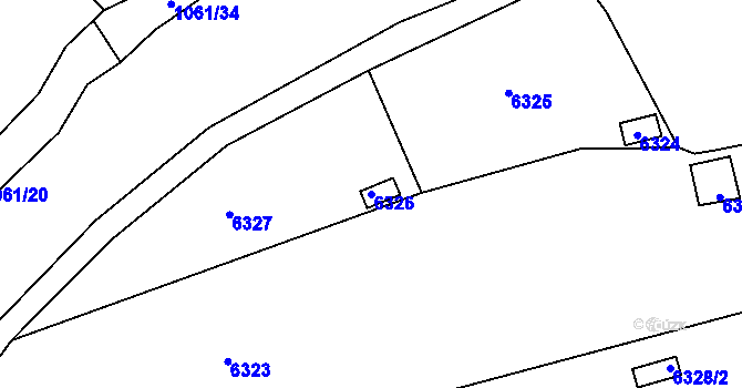 Parcela st. 6326 v KÚ Kladno, Katastrální mapa