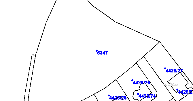 Parcela st. 6347 v KÚ Kladno, Katastrální mapa
