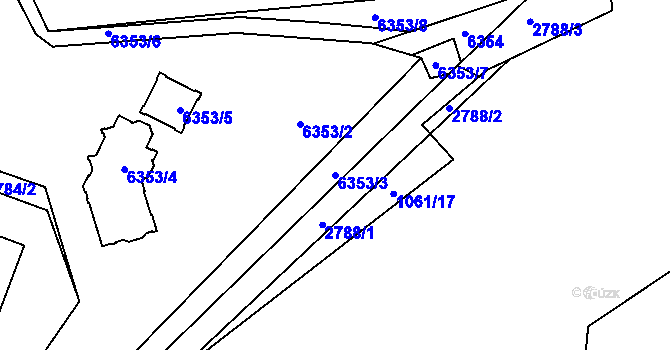 Parcela st. 6353/3 v KÚ Kladno, Katastrální mapa