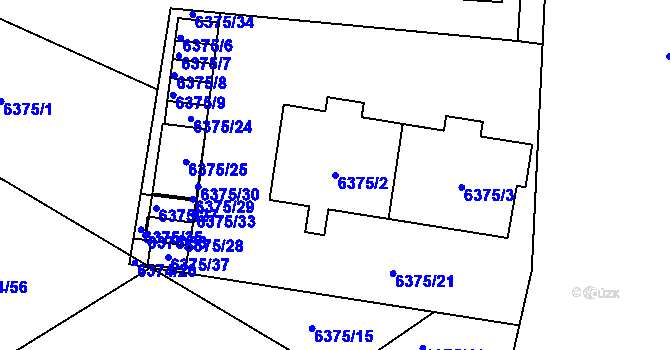 Parcela st. 6375/2 v KÚ Kladno, Katastrální mapa