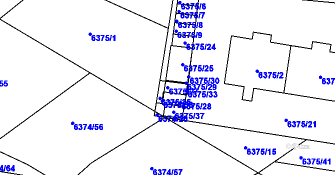 Parcela st. 6375/27 v KÚ Kladno, Katastrální mapa