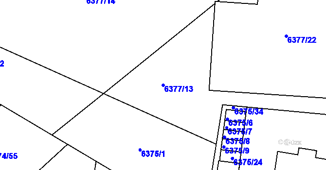Parcela st. 6377/13 v KÚ Kladno, Katastrální mapa