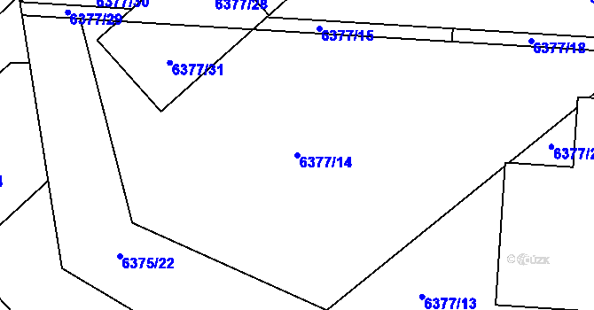 Parcela st. 6377/14 v KÚ Kladno, Katastrální mapa