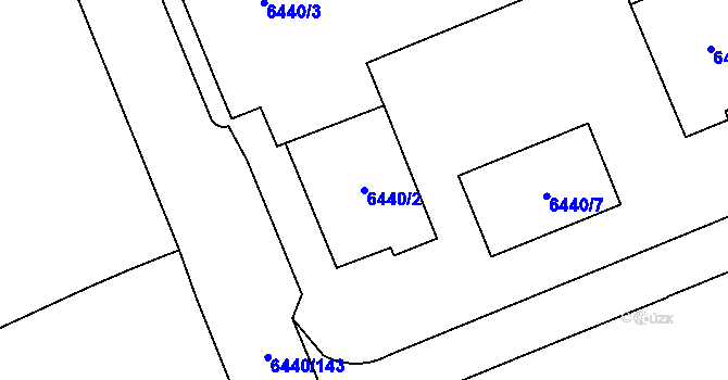 Parcela st. 6440/2 v KÚ Kladno, Katastrální mapa