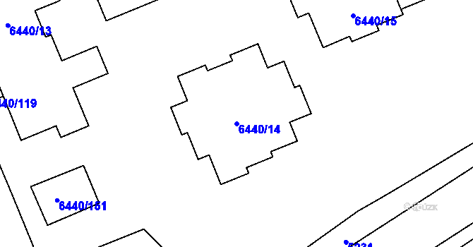 Parcela st. 6440/14 v KÚ Kladno, Katastrální mapa