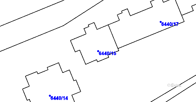 Parcela st. 6440/15 v KÚ Kladno, Katastrální mapa