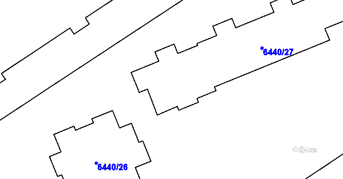 Parcela st. 6440/27 v KÚ Kladno, Katastrální mapa