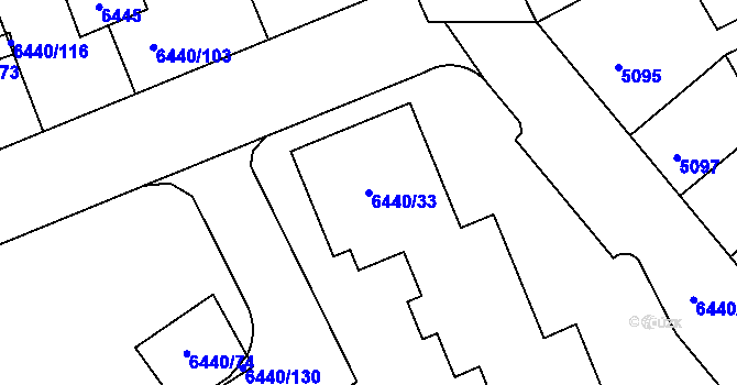 Parcela st. 6440/33 v KÚ Kladno, Katastrální mapa