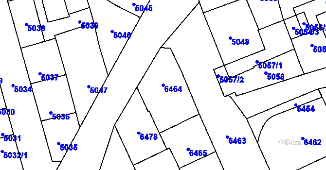 Parcela st. 6464 v KÚ Kladno, Katastrální mapa