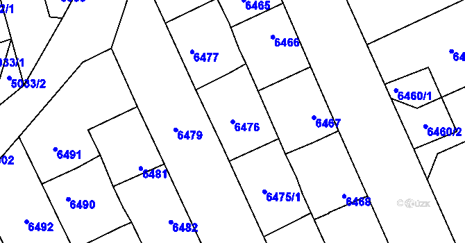 Parcela st. 6476 v KÚ Kladno, Katastrální mapa
