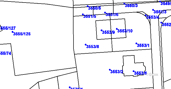 Parcela st. 3553/8 v KÚ Kladno, Katastrální mapa