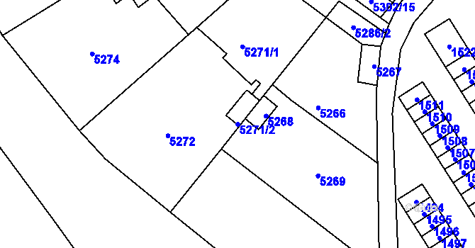 Parcela st. 5271/2 v KÚ Kladno, Katastrální mapa
