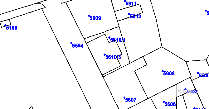 Parcela st. 5610/3 v KÚ Kladno, Katastrální mapa