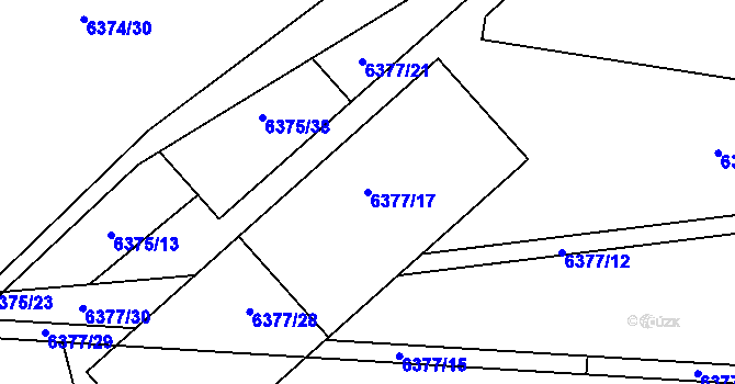 Parcela st. 6377/17 v KÚ Kladno, Katastrální mapa