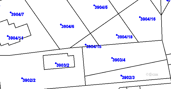 Parcela st. 3904/15 v KÚ Kladno, Katastrální mapa