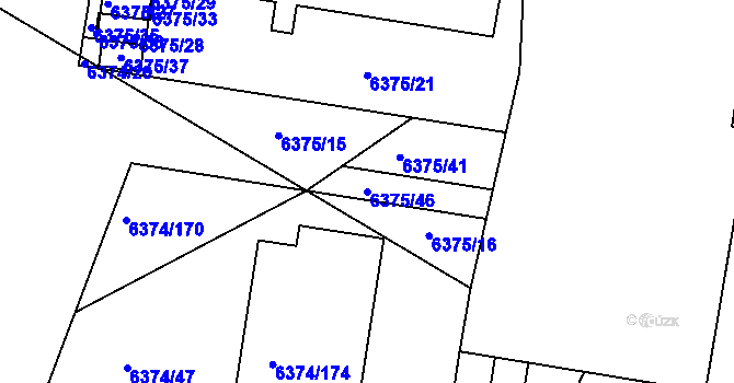 Parcela st. 6375/46 v KÚ Kladno, Katastrální mapa