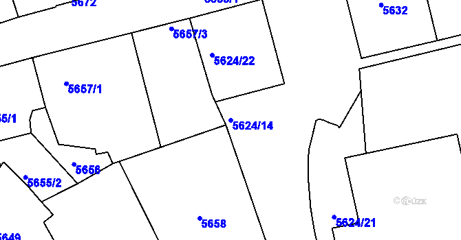 Parcela st. 5624/14 v KÚ Kladno, Katastrální mapa
